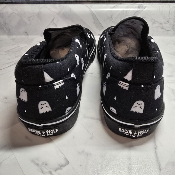 ROGUE + WOLF Ghost Party Slipons Size 10 M  11.5 W Vegan Canvas Shoes NEW Unisex - Picture 7 of 11